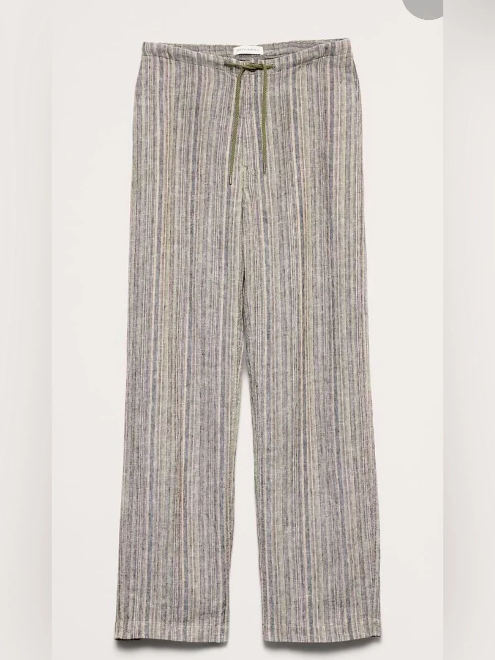 NWT Banana Republic Relaxed Striped Linen Beach Multi Striped Pant Sz M (#894806